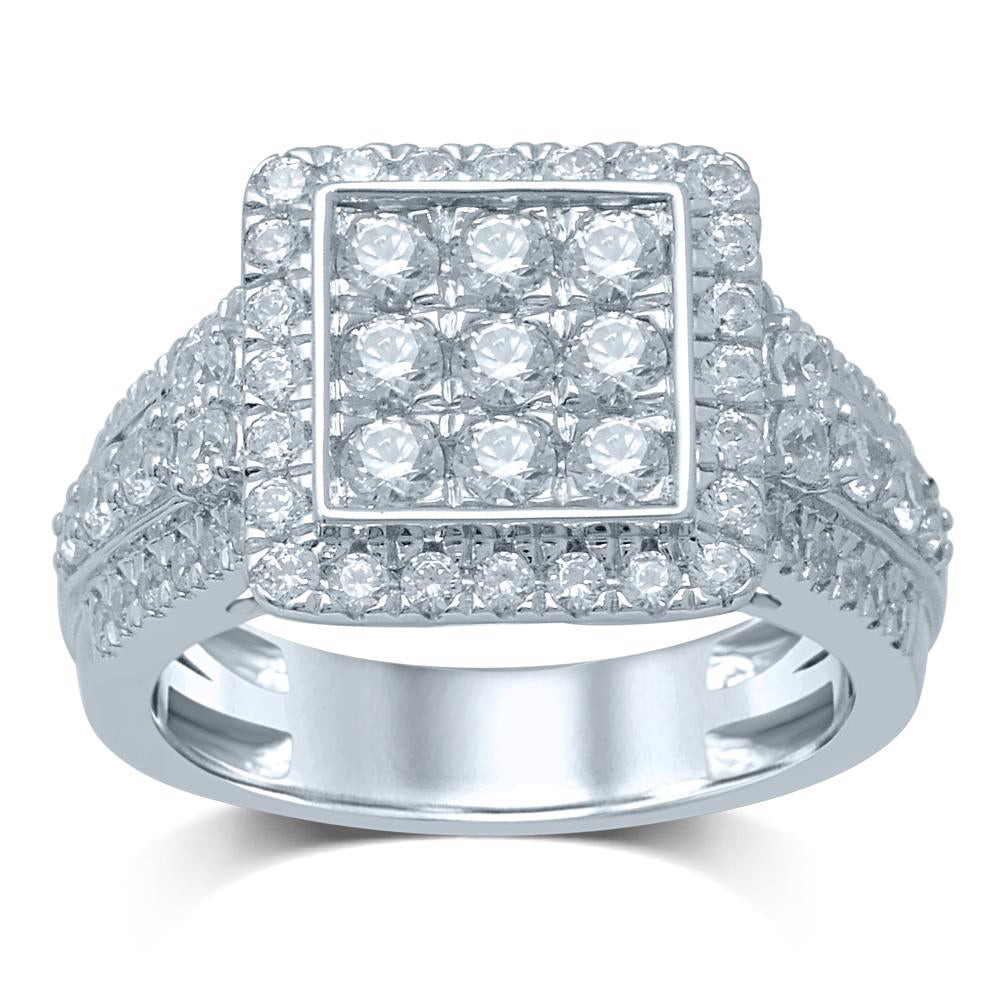 Chic 14k White Gold 1.50CT Lab Diamond Womens Fashion Ring