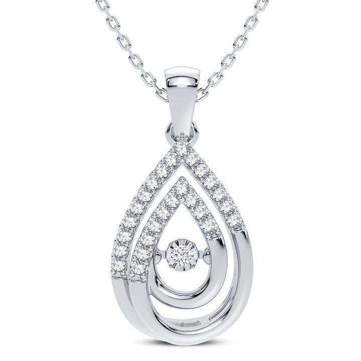 Chic 14k White Gold 0.18CT Lab Diamond Womens Pendant