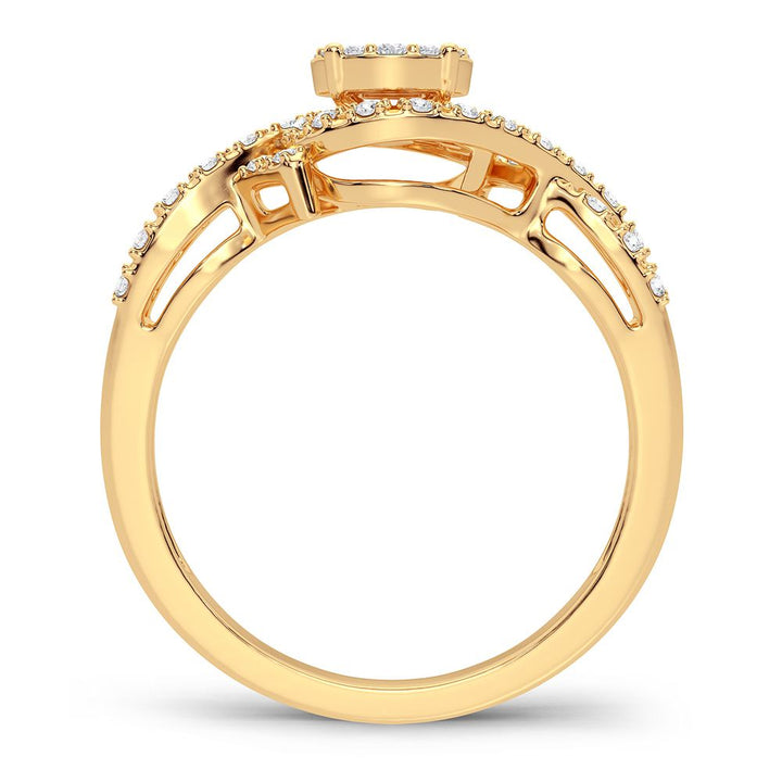 14K Yellow Gold 0.25CT Lab Diamond Womens Engagement Ring