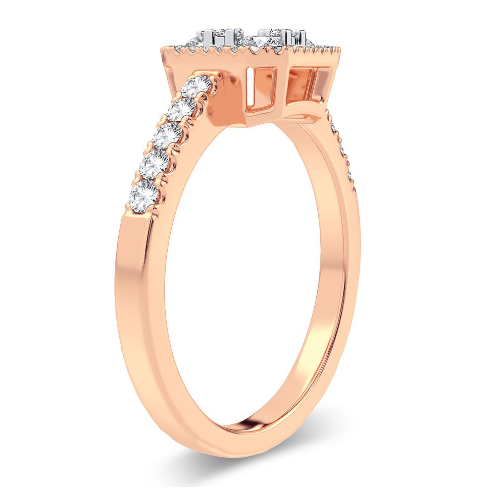 Romantic Rose Gold Lab Diamond Engagement Ring (0.5 CT)