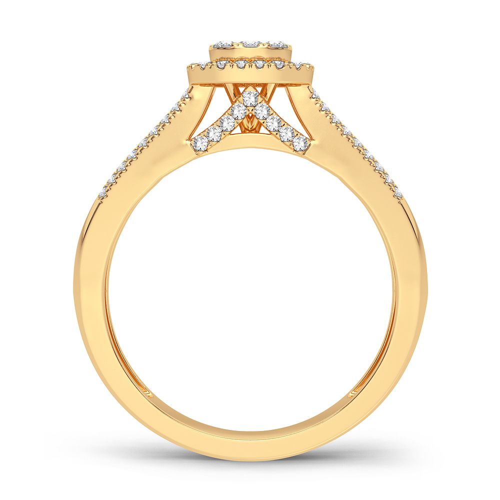 14K Yellow Gold Lab Diamond Womens Fashion Ring - 0.45CT