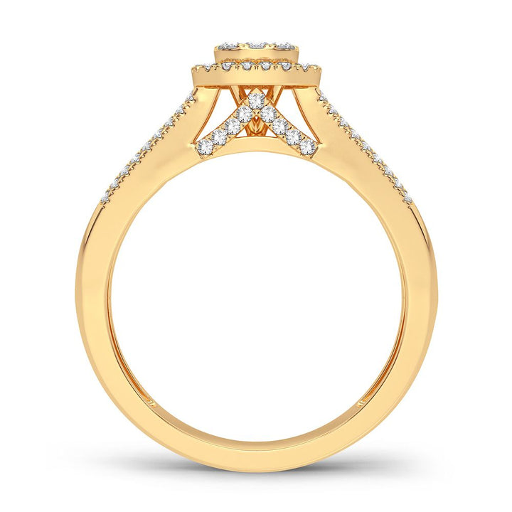 14K Yellow Gold Lab Diamond Womens Fashion Ring - 0.45CT