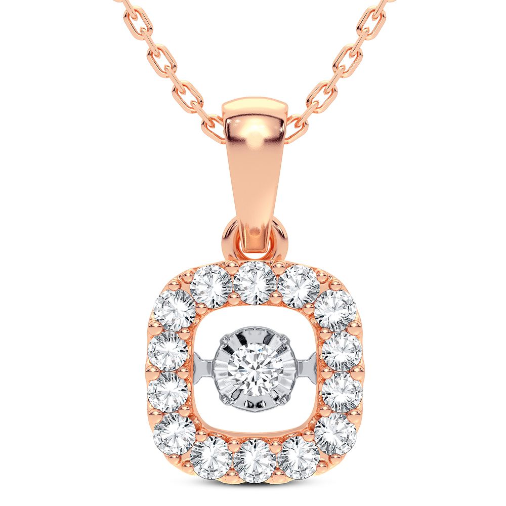 Chic 14k Rose Gold 0.25CT Lab Diamond Pendant