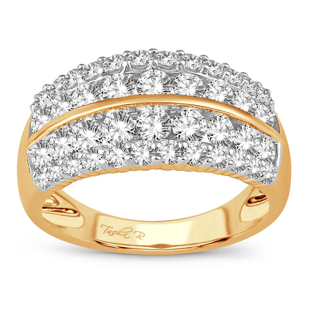 Luminous 14K Yellow Gold Lab Diamond Womens Band Ring