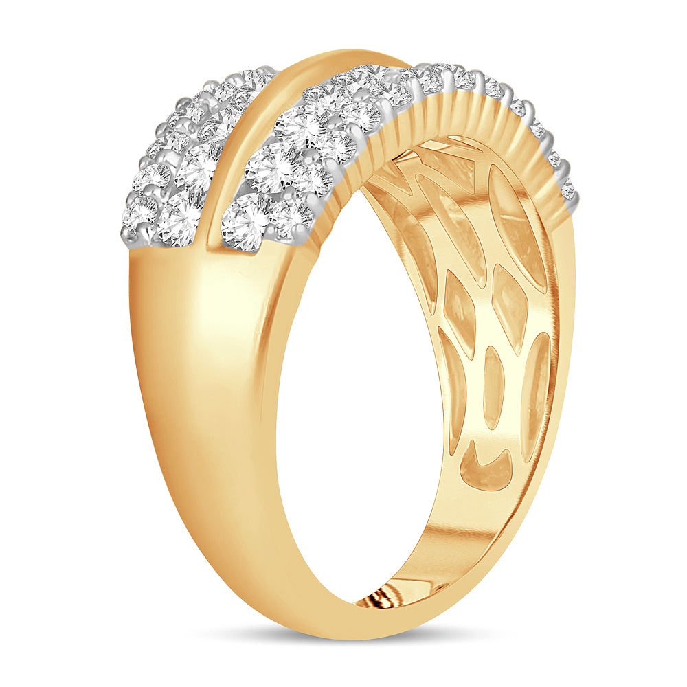 Luminous 14K Yellow Gold Lab Diamond Womens Band Ring