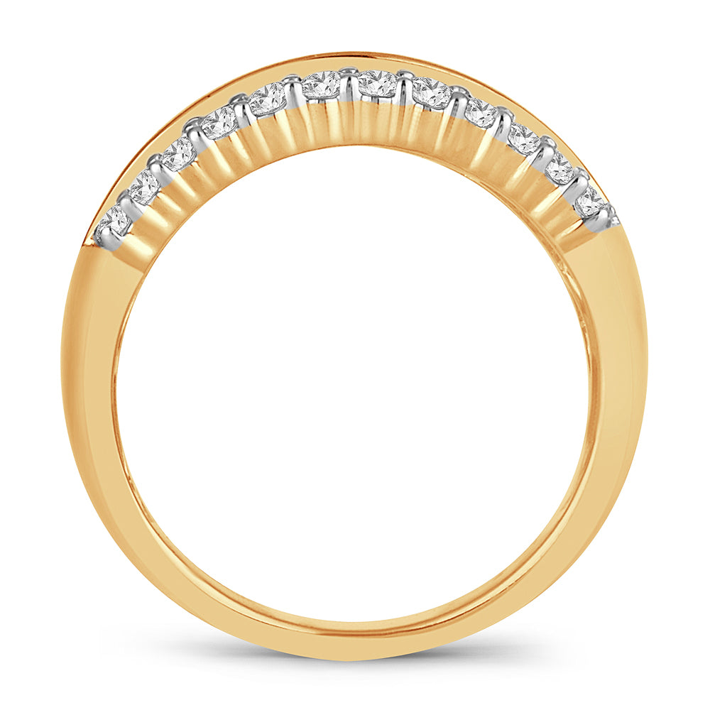 Luminous 14K Yellow Gold Lab Diamond Womens Band Ring