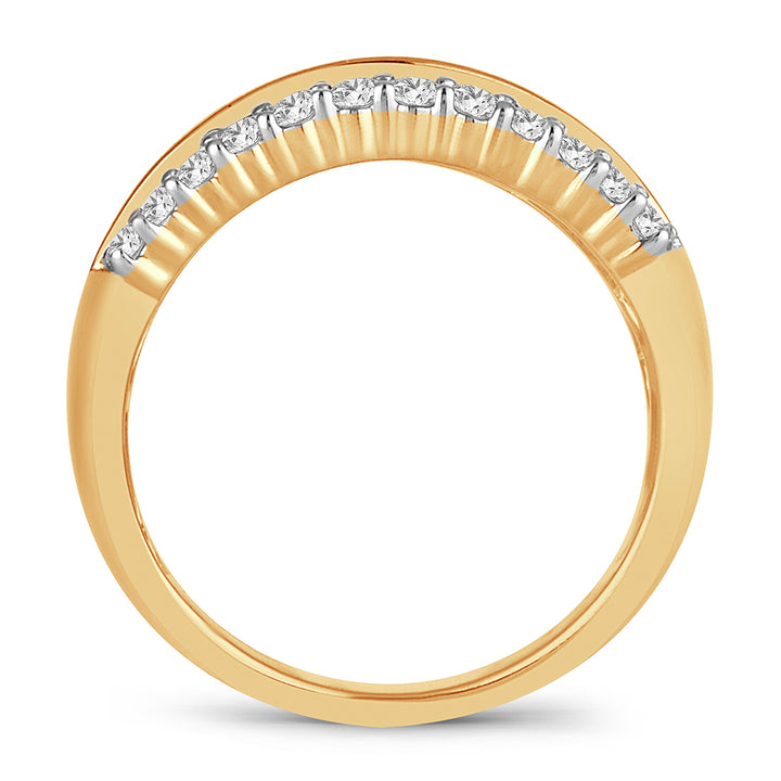 Luminous 14K Yellow Gold Lab Diamond Womens Band Ring