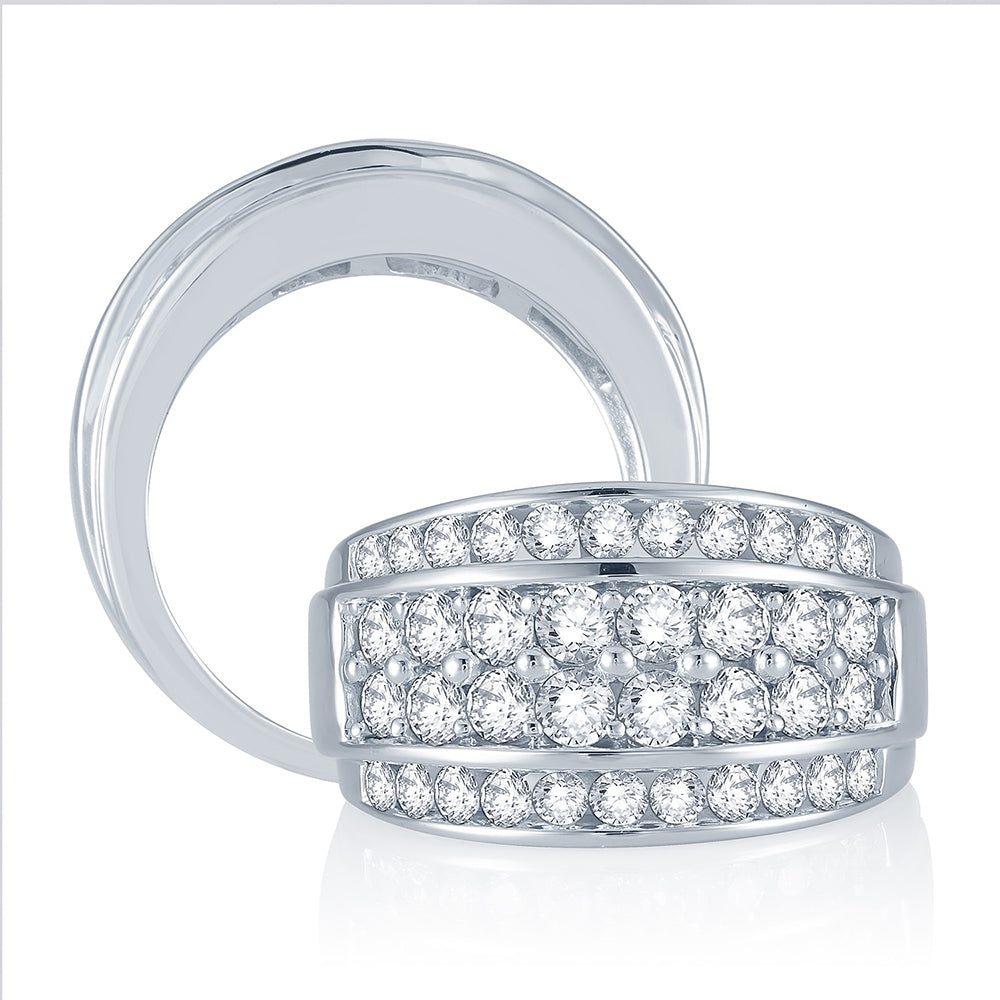 Luminous 14k White Gold 2CT Lab Diamond Anniversary Band