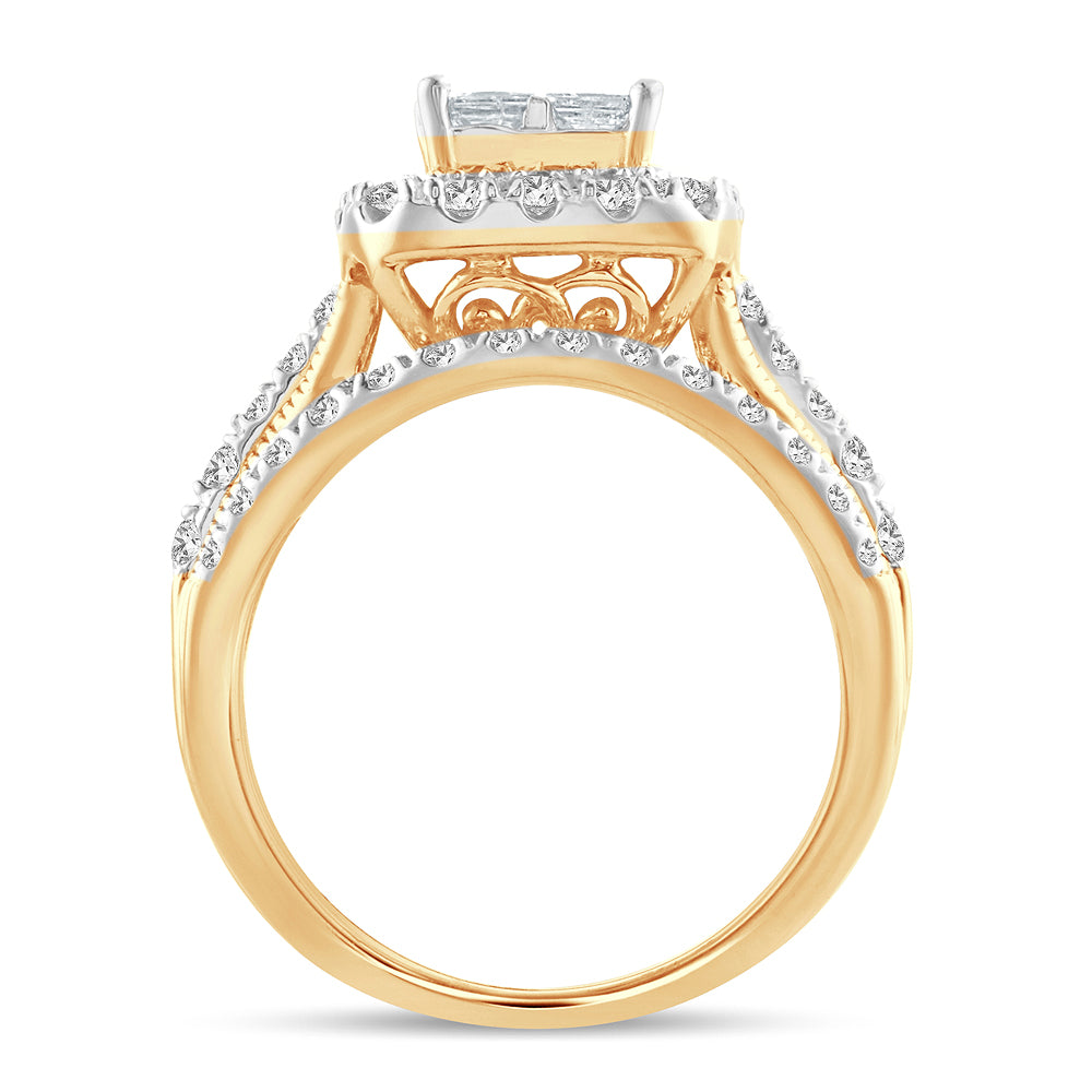 14K Yellow Gold Lab Diamond 1.51CT Engagement Ring