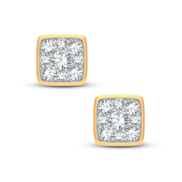 Chic 14k Yellow Gold 0.50CT Lab Diamond Stud Earrings