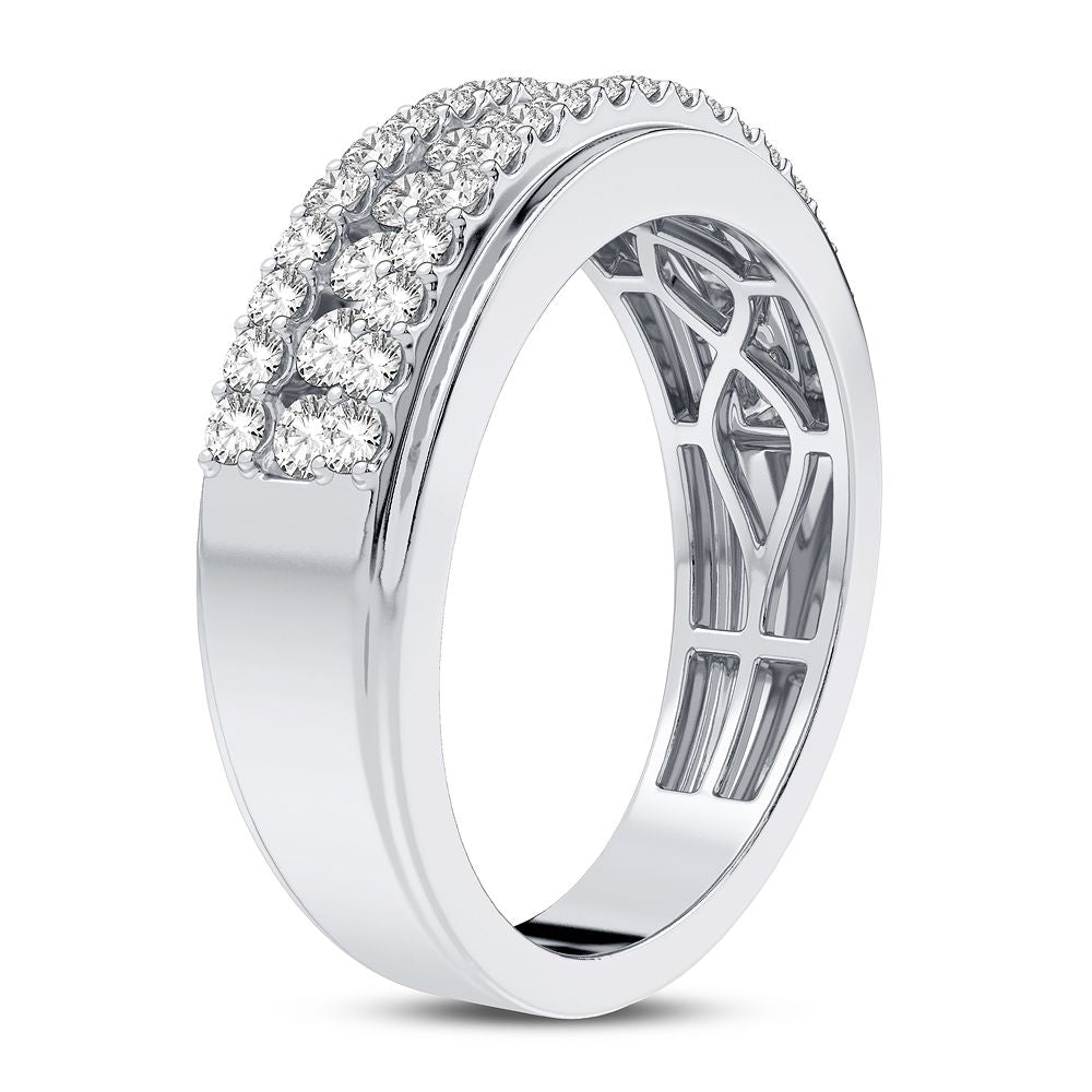 Sparkling 14k White Gold 1CT Lab Diamond Womens Band