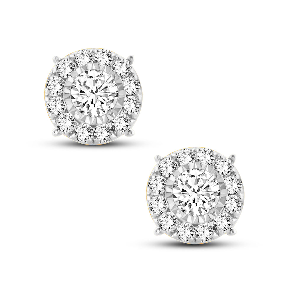 14k Yellow Gold Lab Diamond Stud Earrings for Women