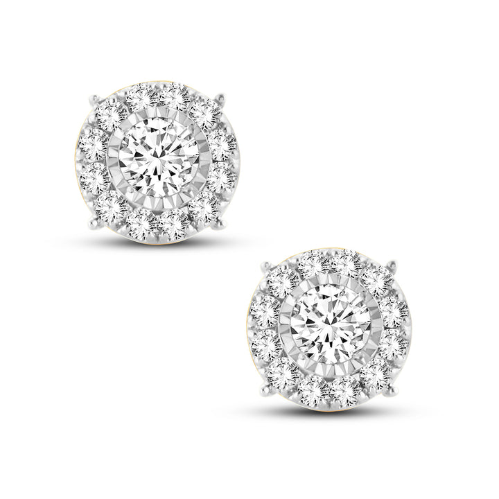 14k Yellow Gold Lab Diamond Stud Earrings for Women