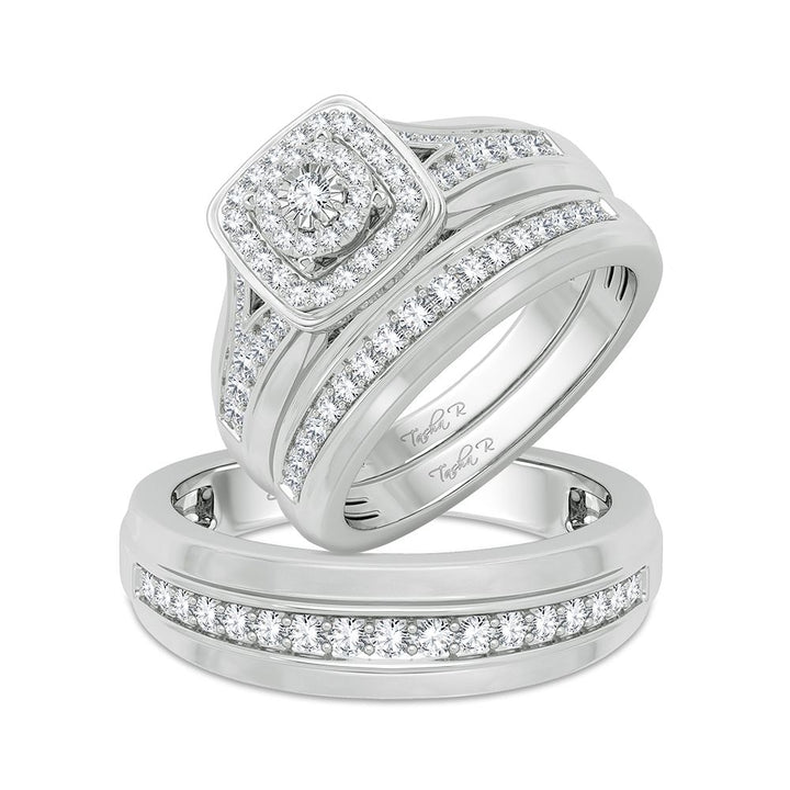 14k White Gold Lab Diamond Trio Set Brilliance Collection