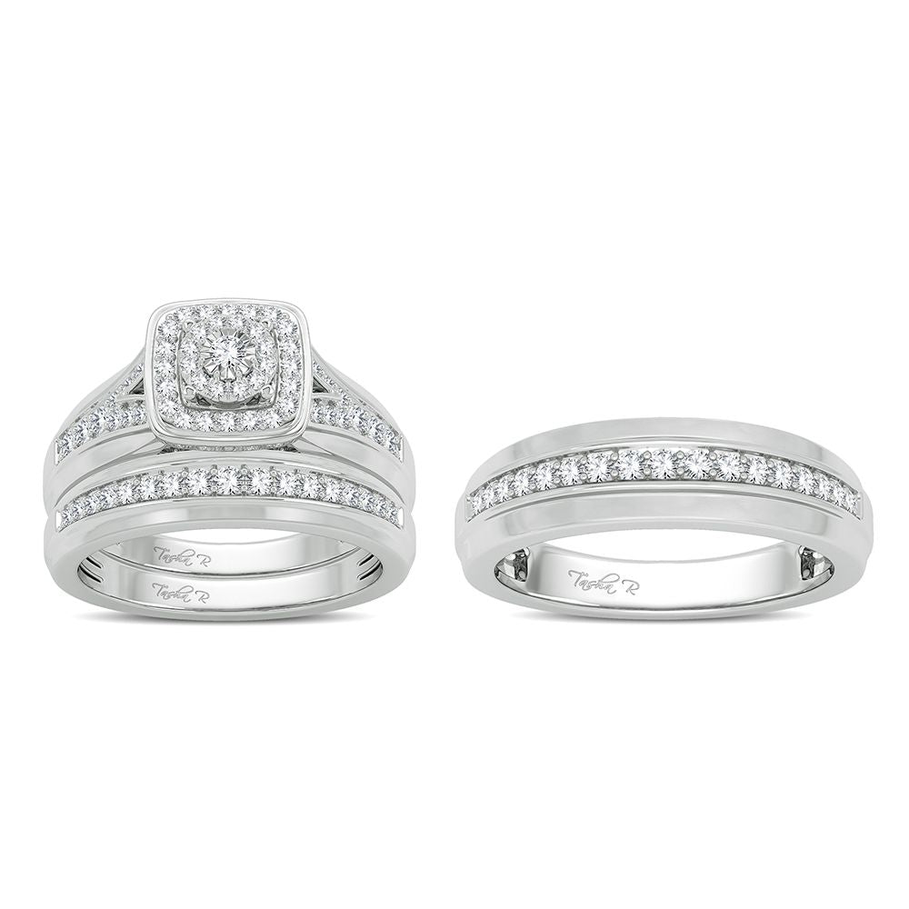 14k White Gold Lab Diamond Trio Set Brilliance Collection