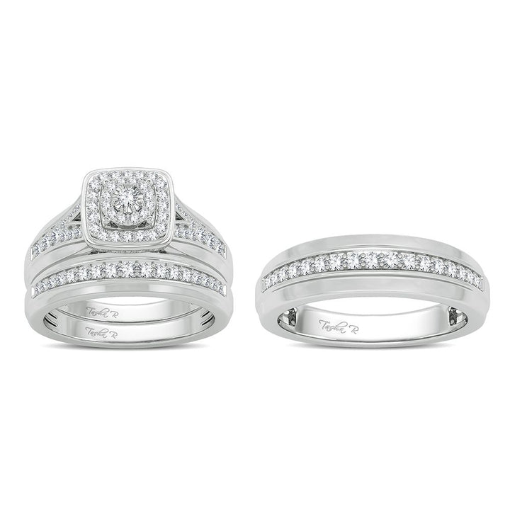 14k White Gold Lab Diamond Trio Set Brilliance Collection