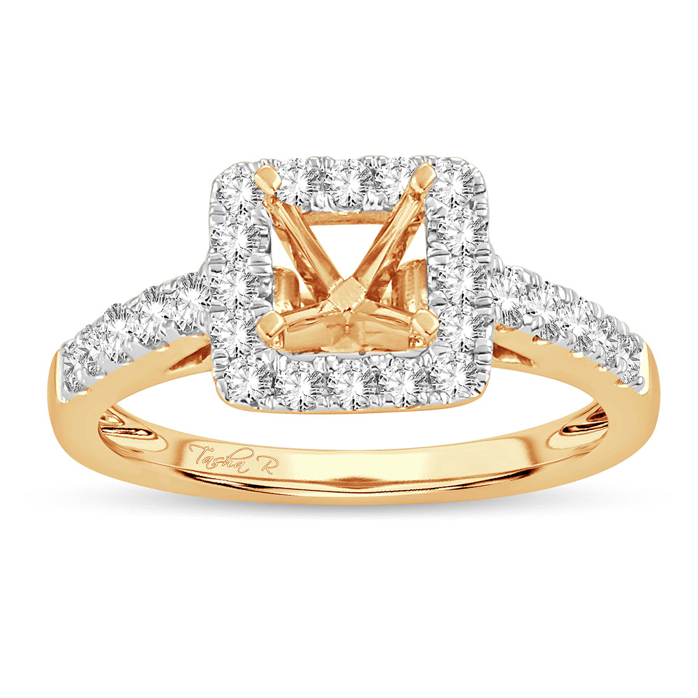 14K Yellow Gold Lab Diamond Engagement Ring Semi Mount
