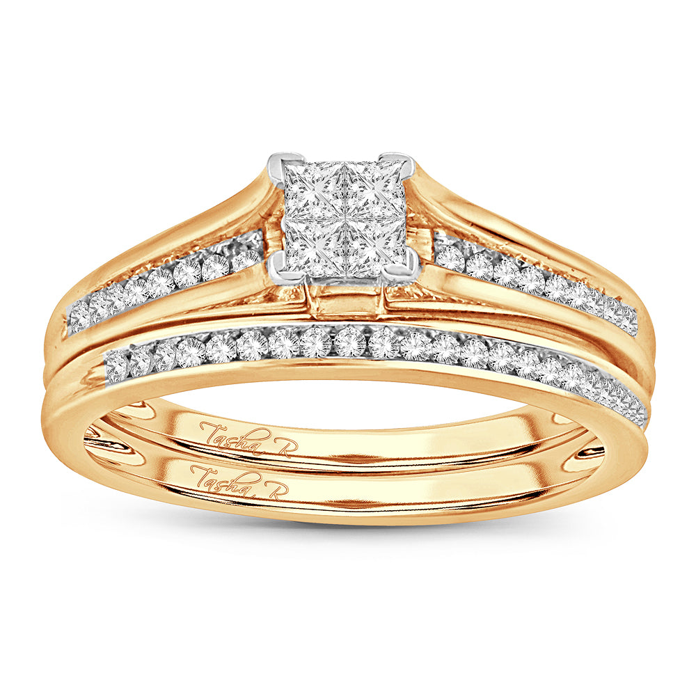 10k Yellow Gold Lab Diamond Bridal Ring - Timeless Elegance