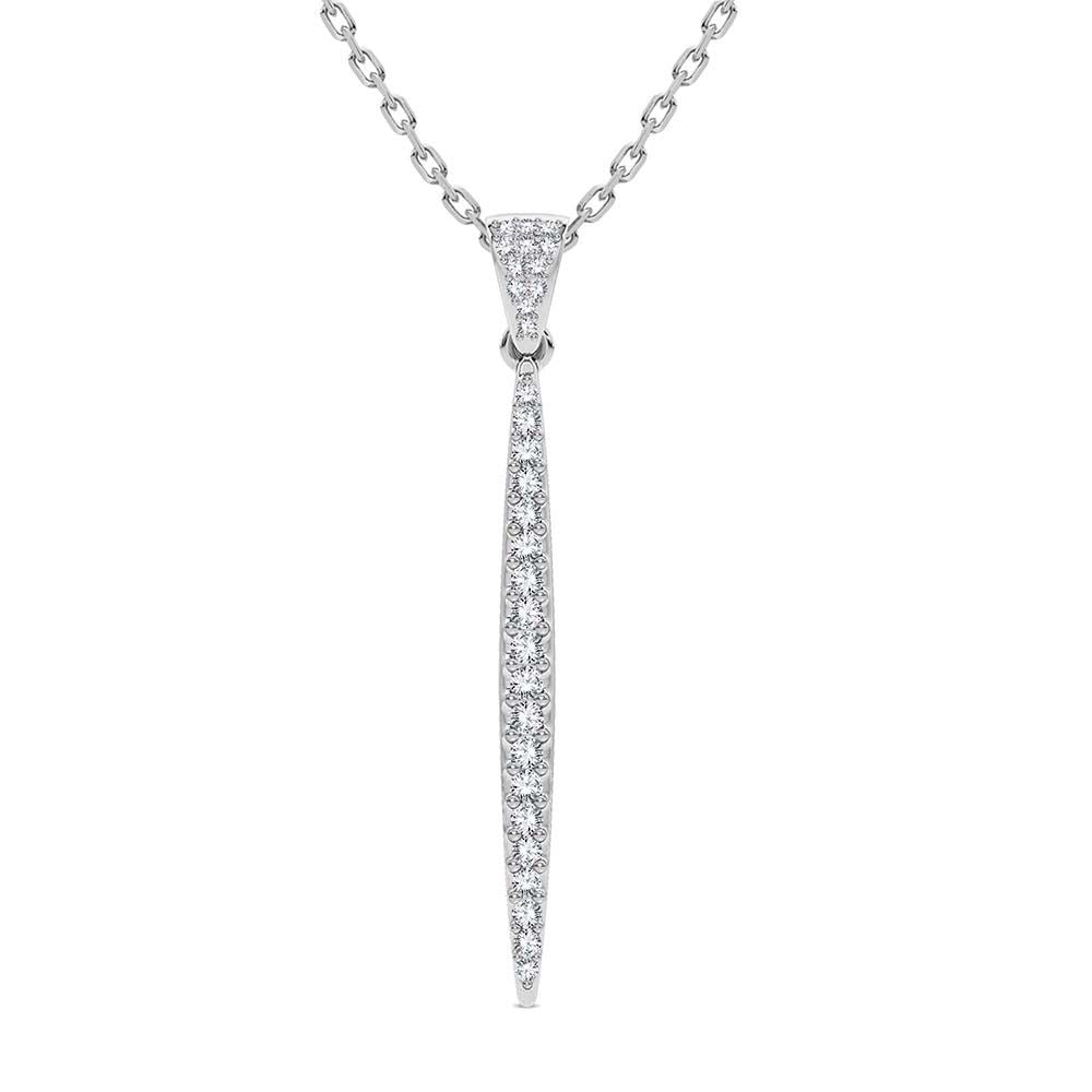 Chic 14k White Gold 0.25CT Lab Diamond Womens Pendant