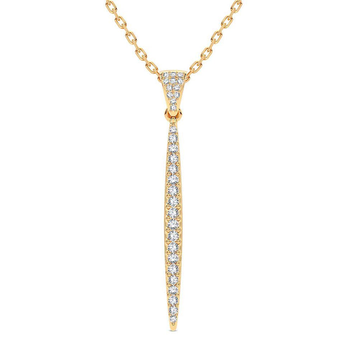 Chic 14K Yellow Gold 0.25CT Lab Diamond Womens Pendant