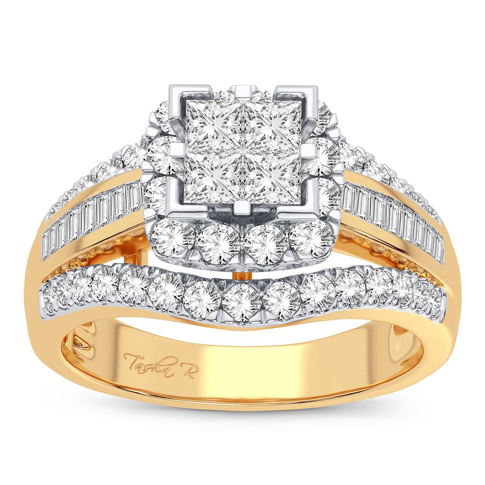 Luminous 14K Yellow Gold Lab Diamond Engagement Ring (0.90CT)