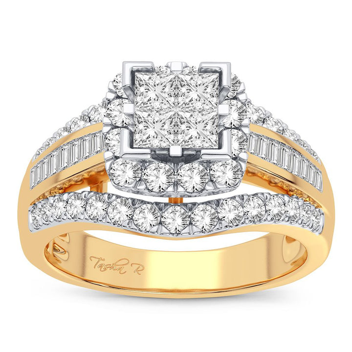 Luminous 14K Yellow Gold Lab Diamond Engagement Ring (0.90CT)