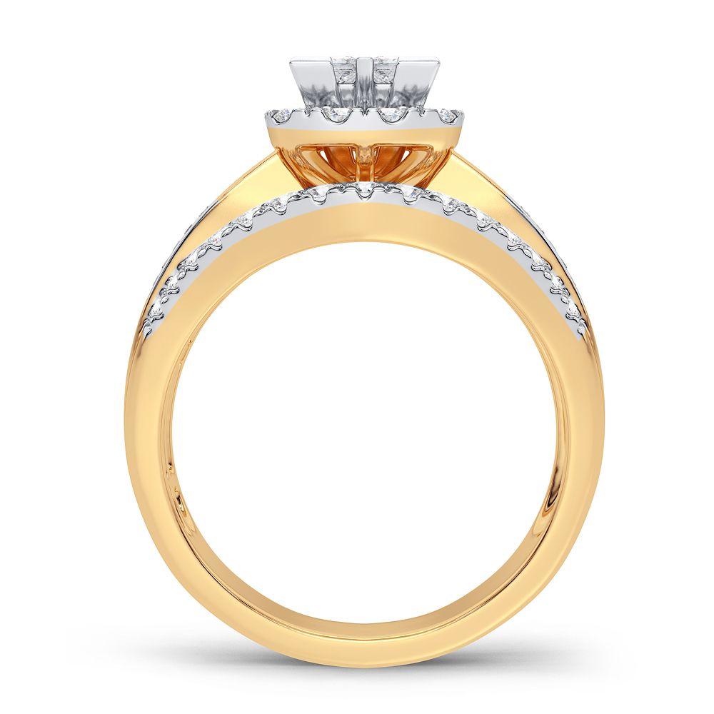 Luminous 14K Yellow Gold Lab Diamond Engagement Ring (0.90CT)