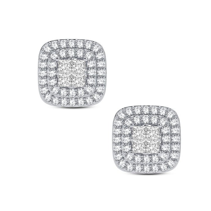 Brilliant 14k White Gold 1CT Lab Diamond Stud Earrings
