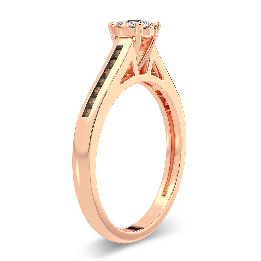 Romantic 14K Rose Gold Lab Diamond Promise Ring (0.22CT)