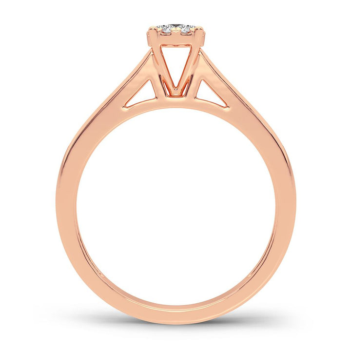 Romantic 14K Rose Gold Lab Diamond Promise Ring (0.22CT)