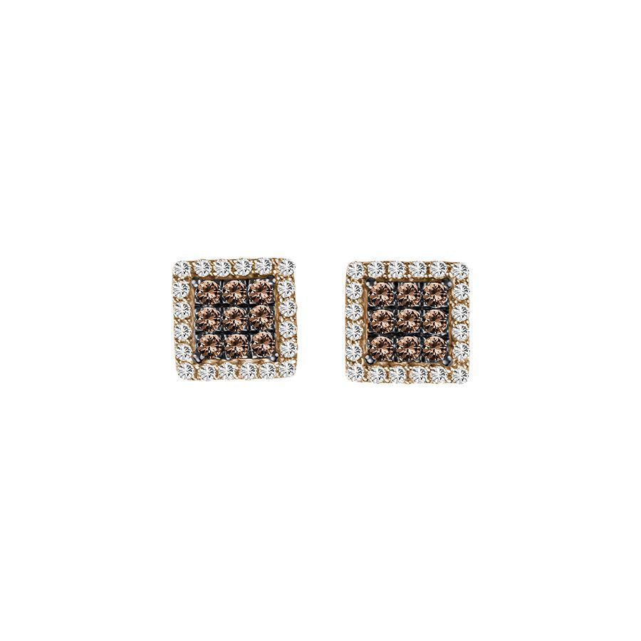 14k Rose Gold Lab Diamond Stud Earrings - Chic Elegance