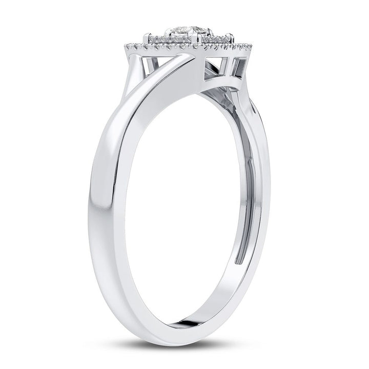 Chic 10k White Gold Lab Diamond Fashion Ring for Women
