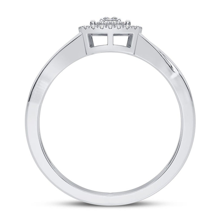 Chic 10k White Gold Lab Diamond Fashion Ring for Women