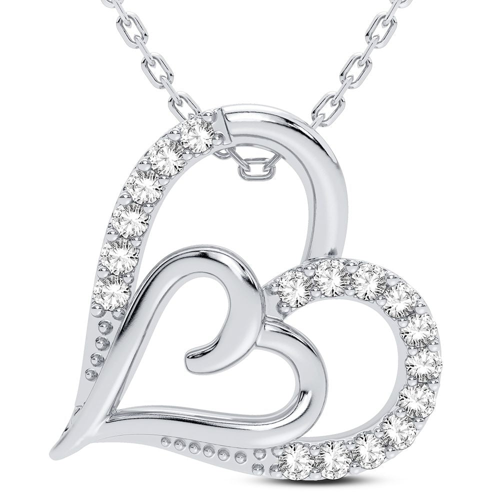 Chic 14k White Gold Lab Diamond Pendant for Women