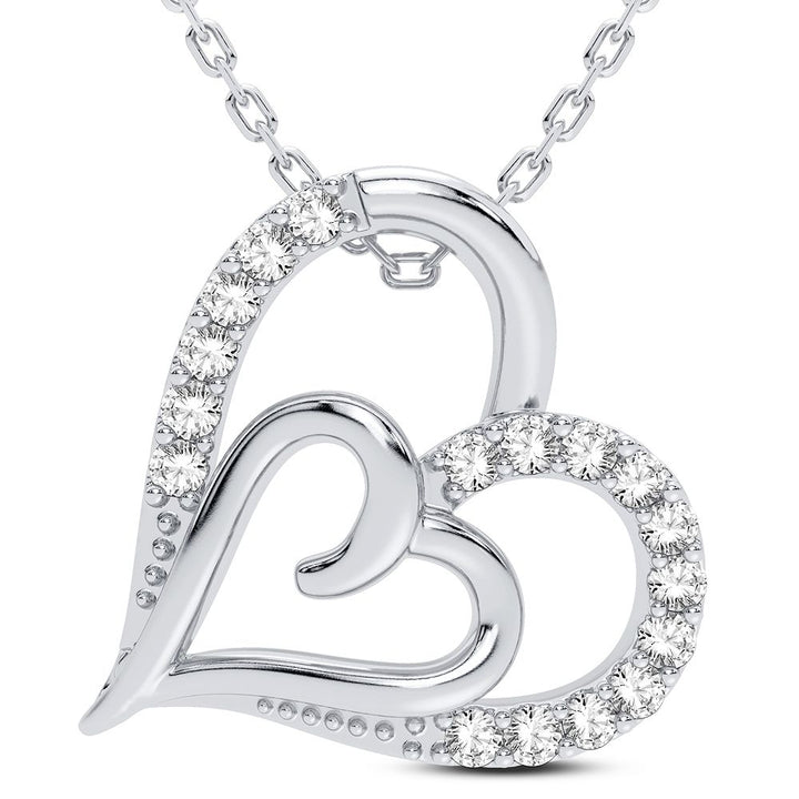 Chic 14k White Gold Lab Diamond Pendant for Women