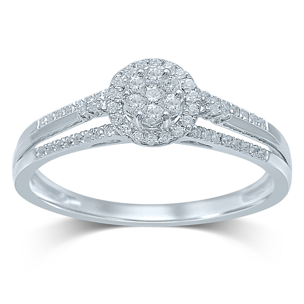 Timeless 14k White Gold Lab Diamond Promise Ring (0.25ct)