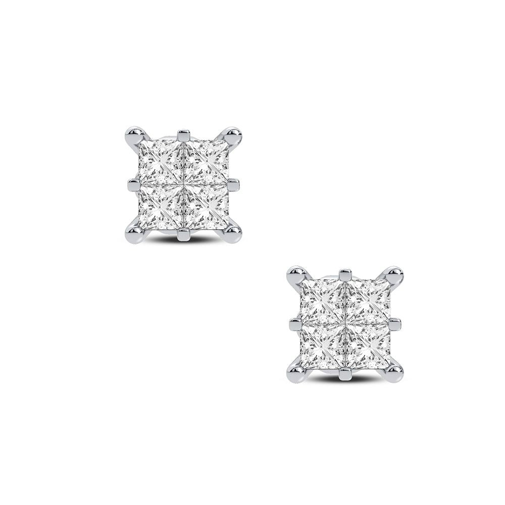 Chic 14k White Gold Lab Diamond Stud Earrings (0.26 CT)