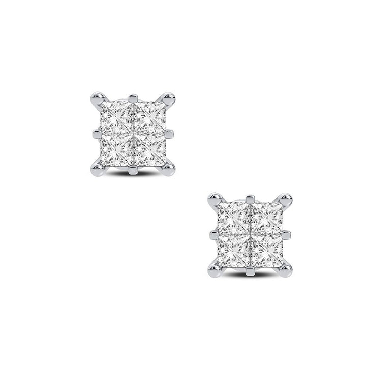 Chic 14k White Gold Lab Diamond Stud Earrings (0.26 CT)