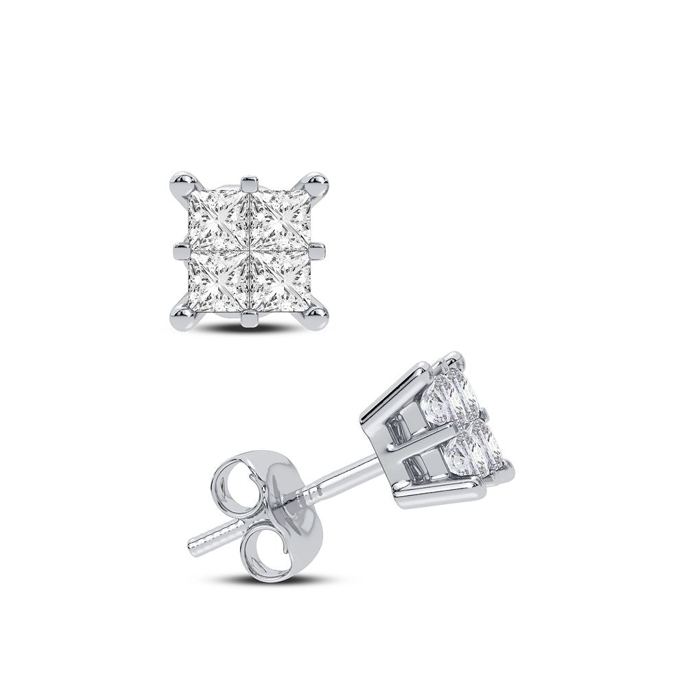 Chic 14k White Gold Lab Diamond Stud Earrings (0.26 CT)