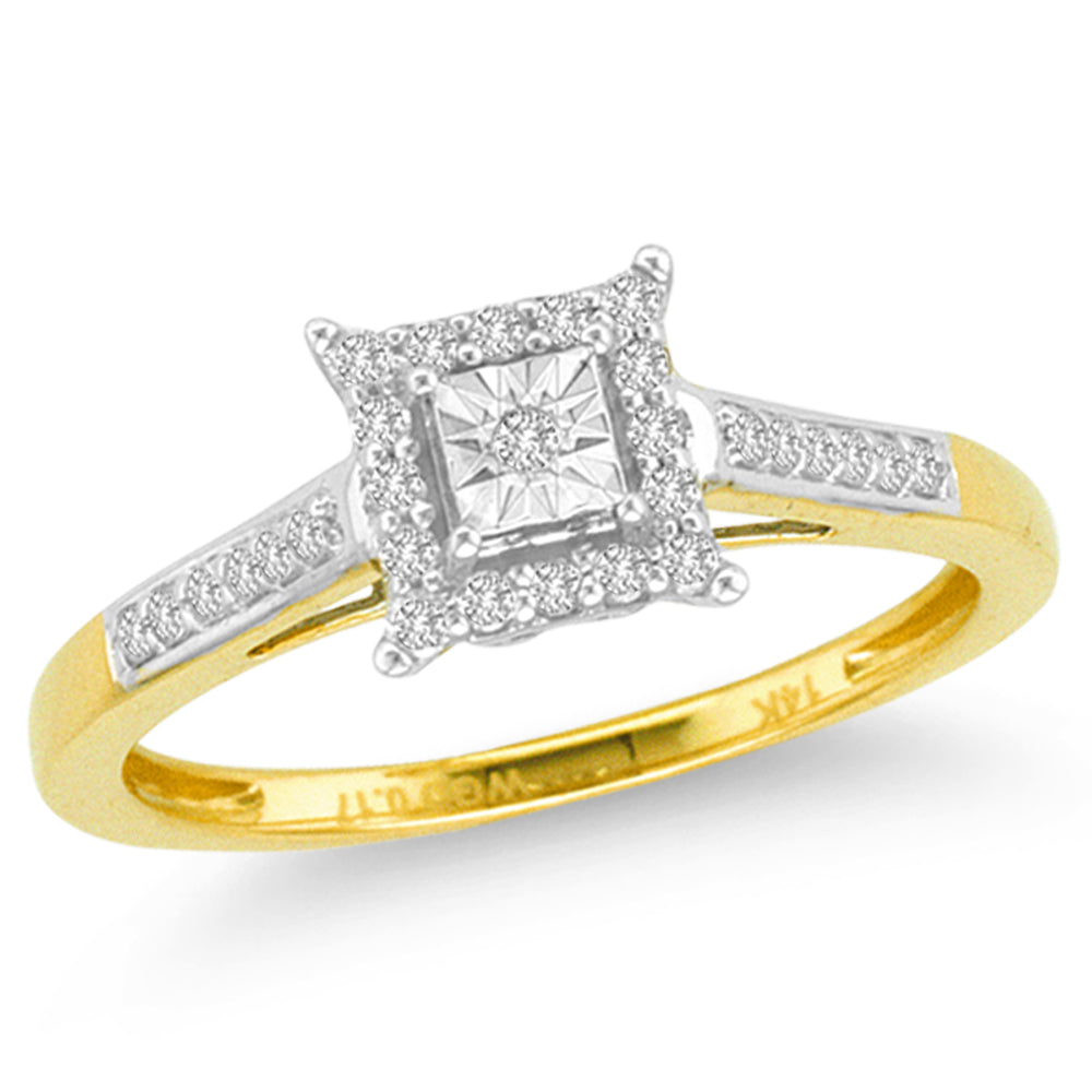 Romantic 14K Yellow Gold Lab Diamond Promise Ring (0.16CT)