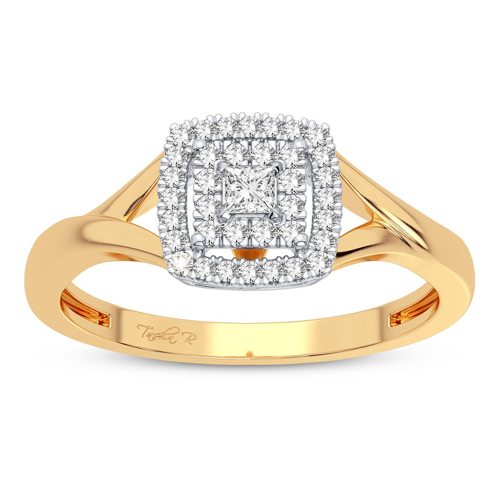 10K Yellow Gold Lab Diamond Promise Ring for Her