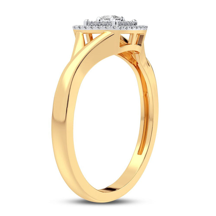10K Yellow Gold Lab Diamond Promise Ring for Her