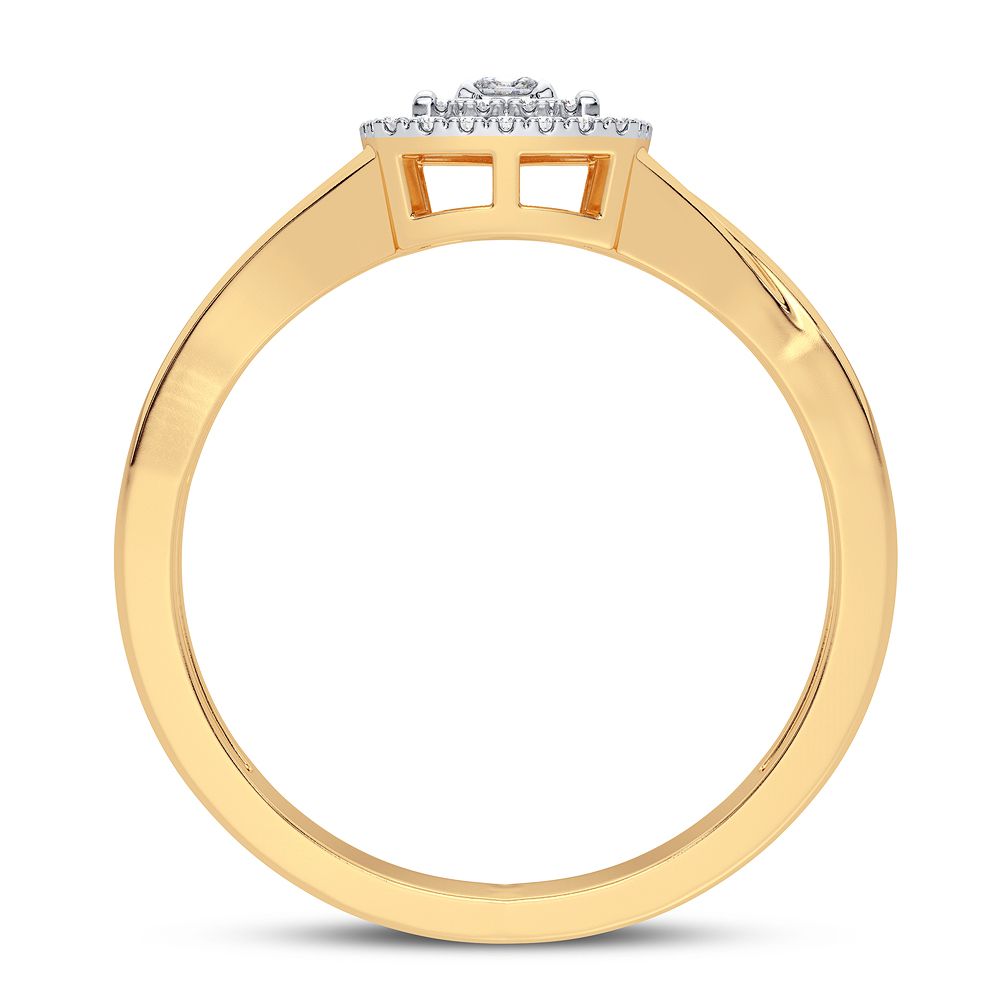 10K Yellow Gold Lab Diamond Promise Ring for Her