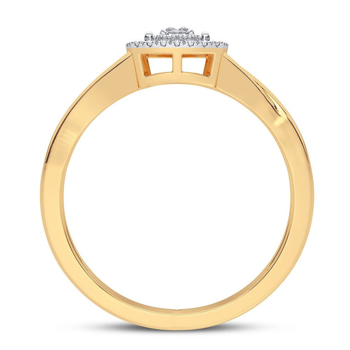 10K Yellow Gold Lab Diamond Promise Ring for Her