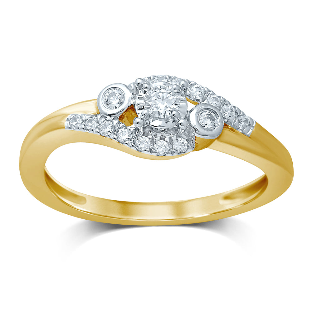 10k White Gold Lab Diamond Promise Ring for Her - 0.25CT