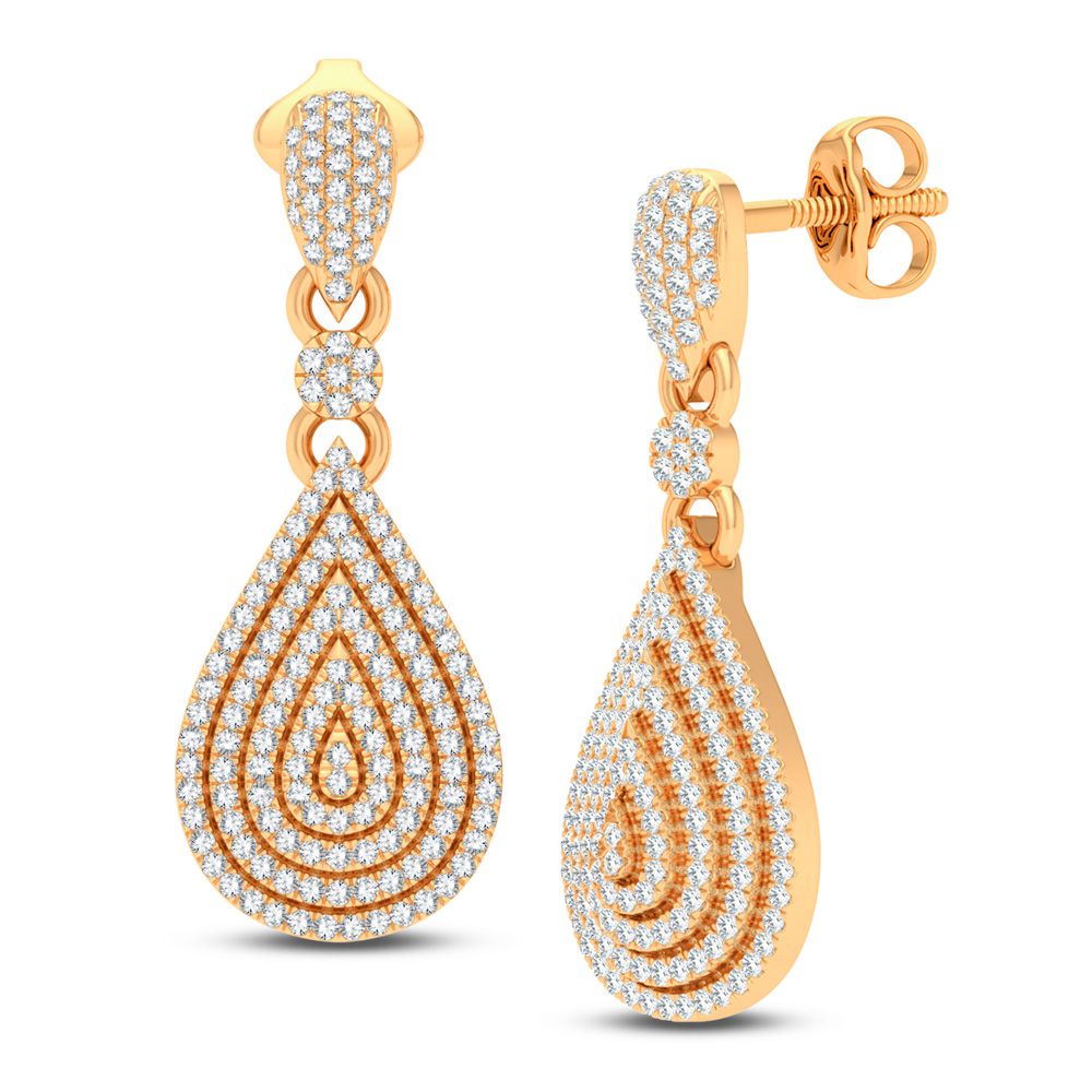 Brilliant Lab Diamond Earrings in 14k Yellow Gold