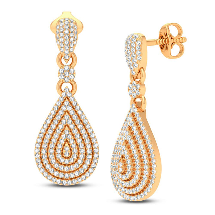 Brilliant Lab Diamond Earrings in 14k Yellow Gold