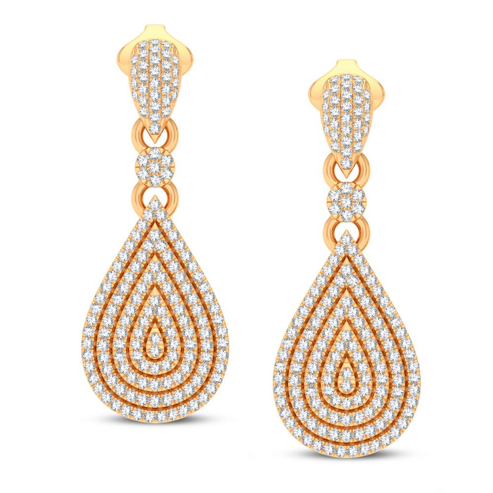 Brilliant Lab Diamond Earrings in 14k Yellow Gold