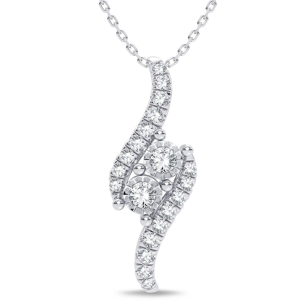 Elegant 14k White Gold 0.50CT Lab Diamond Pendant
