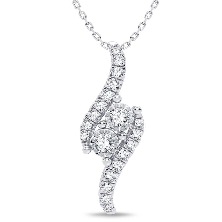 Elegant 14k White Gold 0.50CT Lab Diamond Pendant